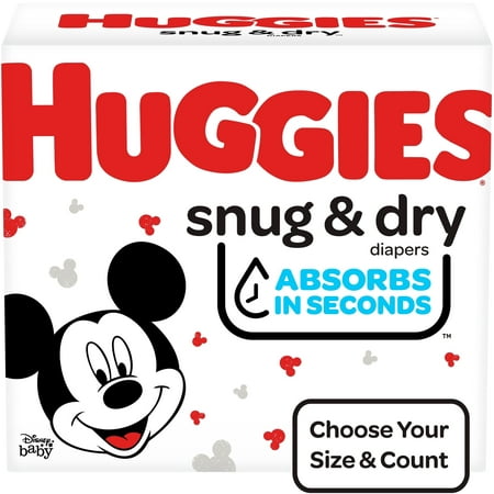 Huggies Snug & Dry Baby Diapers, Size 6, 124 Ct, One Month Supply