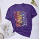 thumbnail image 5 of Camisetas de Verano de Mujer Pequeña Flor Impresa Cuello Redondo Manga Corta Superior, Verano Superior de las Mujeres, 5 of 8