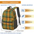 thumbnail image 3 of Orange and Blue Checkered Pattern 17" School Backpacks for Teens,Waterproof Oxford Fabric,S-Shape Padded Straps for School,Travel,Hiking,Camping, 3 of 6