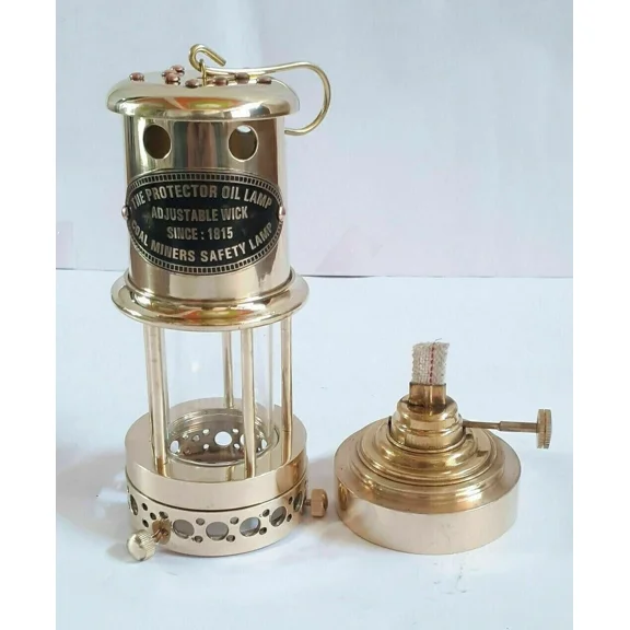 Vintage Antique Brass Miner Lamp Lantern Collectible Nautical Maritime Ship Lantern Oil lamp Boat Lighting
