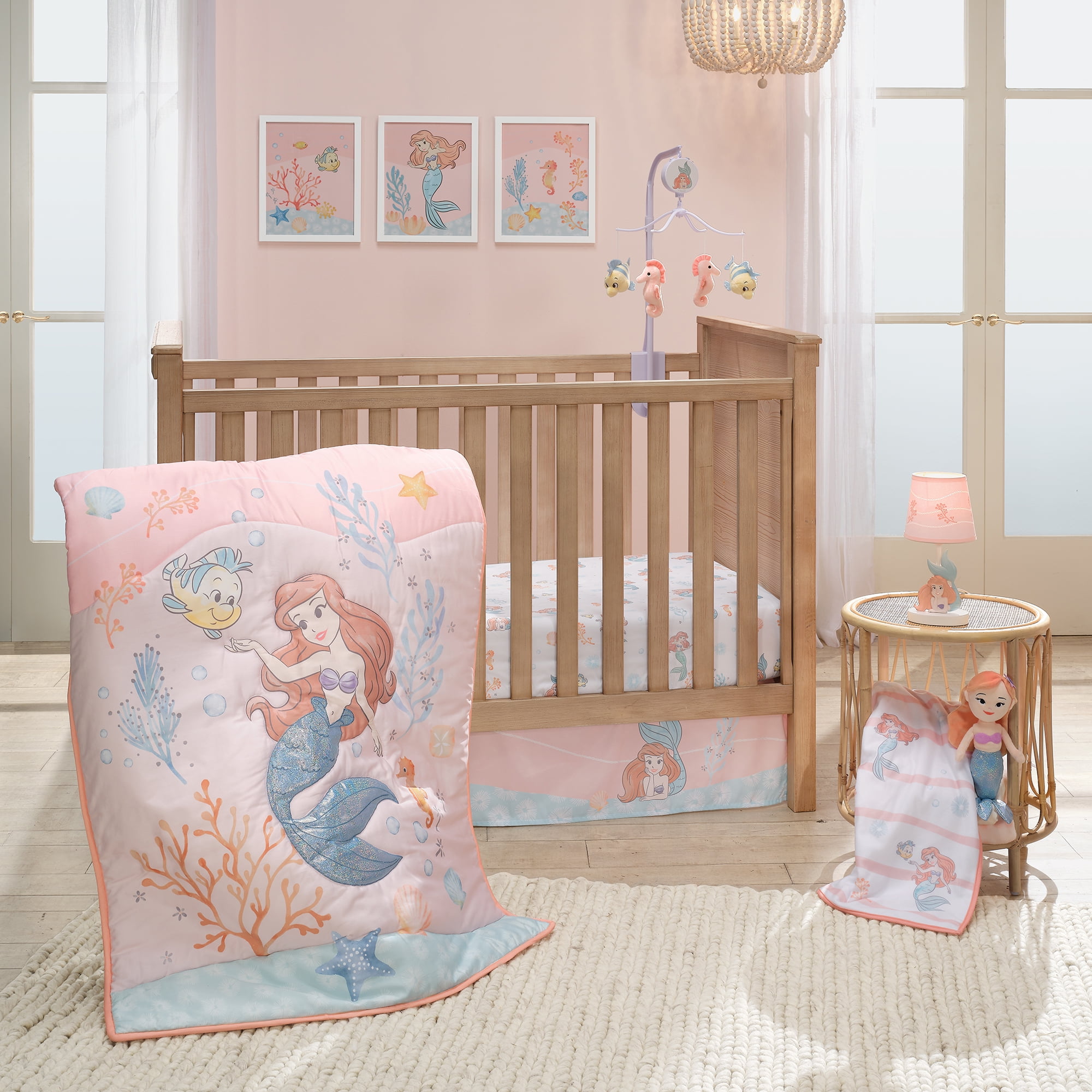 Bedtime Originals Disney Baby The Little Mermaid White Fitted Crib
