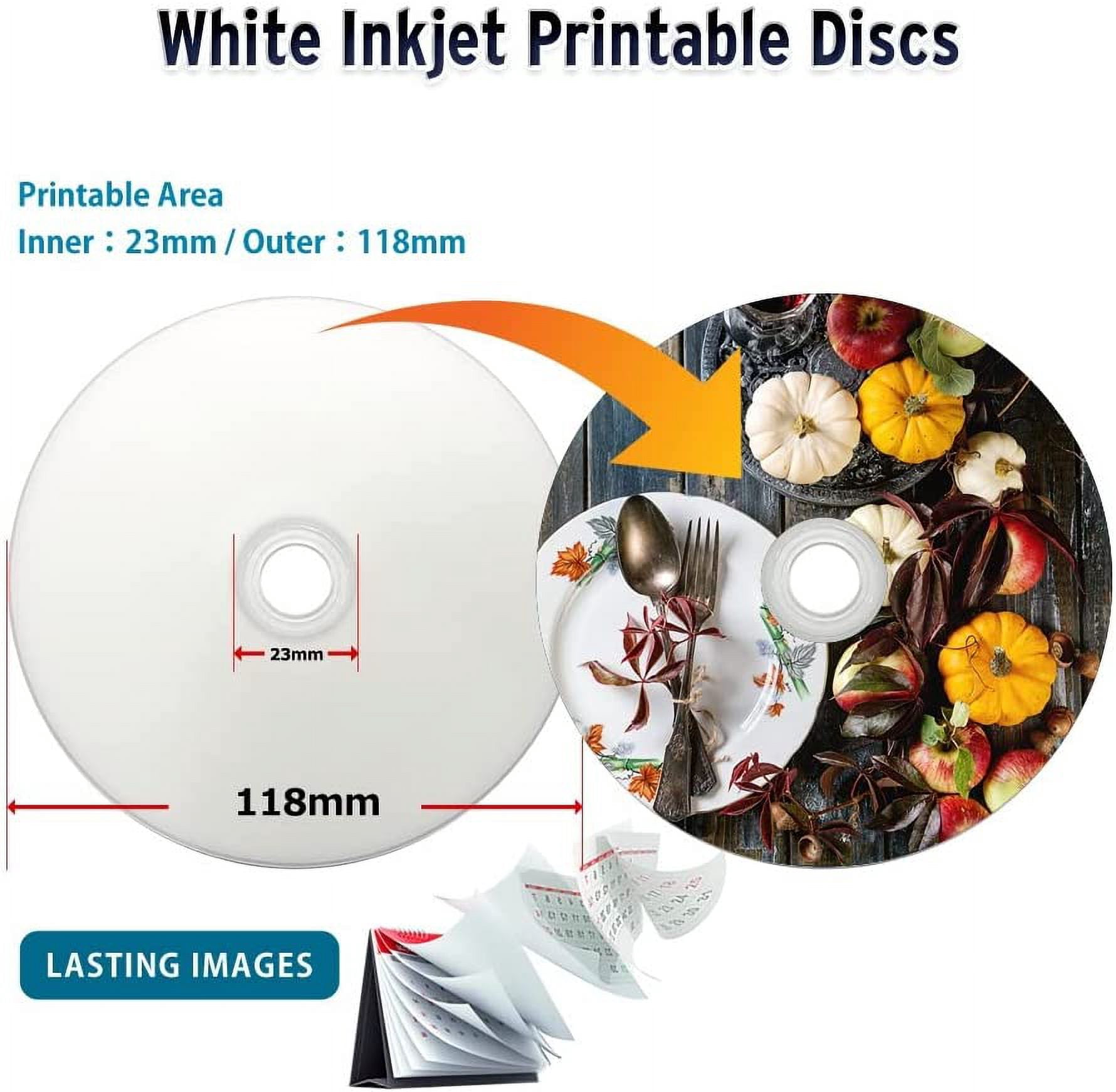 PlexDisc 632-C14 16x 4.7 GB Liquid Defense Plus White Inkjet Hub Printable DVD-R, Pack of 50