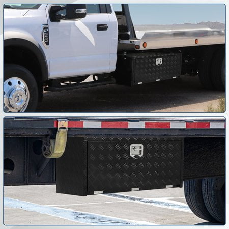 Kojooin Heavy Duty Aluminum Diamond Plate Tool Box Chest, Lockable Pickup Truck Bed, RV and Trailer Storage Organizer