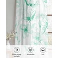 thumbnail image 6 of Green Flower Sheer Curtains 63 Inch Length 2 Panels Set for Living Room/Bedroom, Watercolor Floral Botanical Line Drawing Print Kitchen Curtains Grommet Curtains Window Treatments 42"x63"x2, 6 of 7