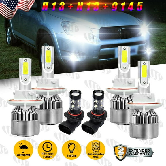 For 2005-2019 Ford F250 F350 F450 LED Headlights Fog Light Bulbs Kit 6000K White