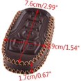 thumbnail image 3 of Applicable to jfqm Car Brown Leather Remote Key Case Cover Shell Fit for Ford Fusion Fit for Explorer Mustang Edge F-150 Mondeo Lincoln MKZ MKC MKX, 3 of 6
