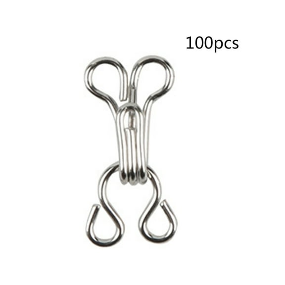 lixuesong 100Pcs Sewing Hooks & Eyes for Sewing, Sewing Hooks Coat Hook Fastener Metal Fastenings Eyes Closure Clothing Fasteners