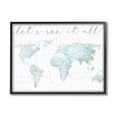 thumbnail image 2 of Stupell Industries Let's See It All World Map Typography Painting White Framed Art Print Wall Art, 2 of 5