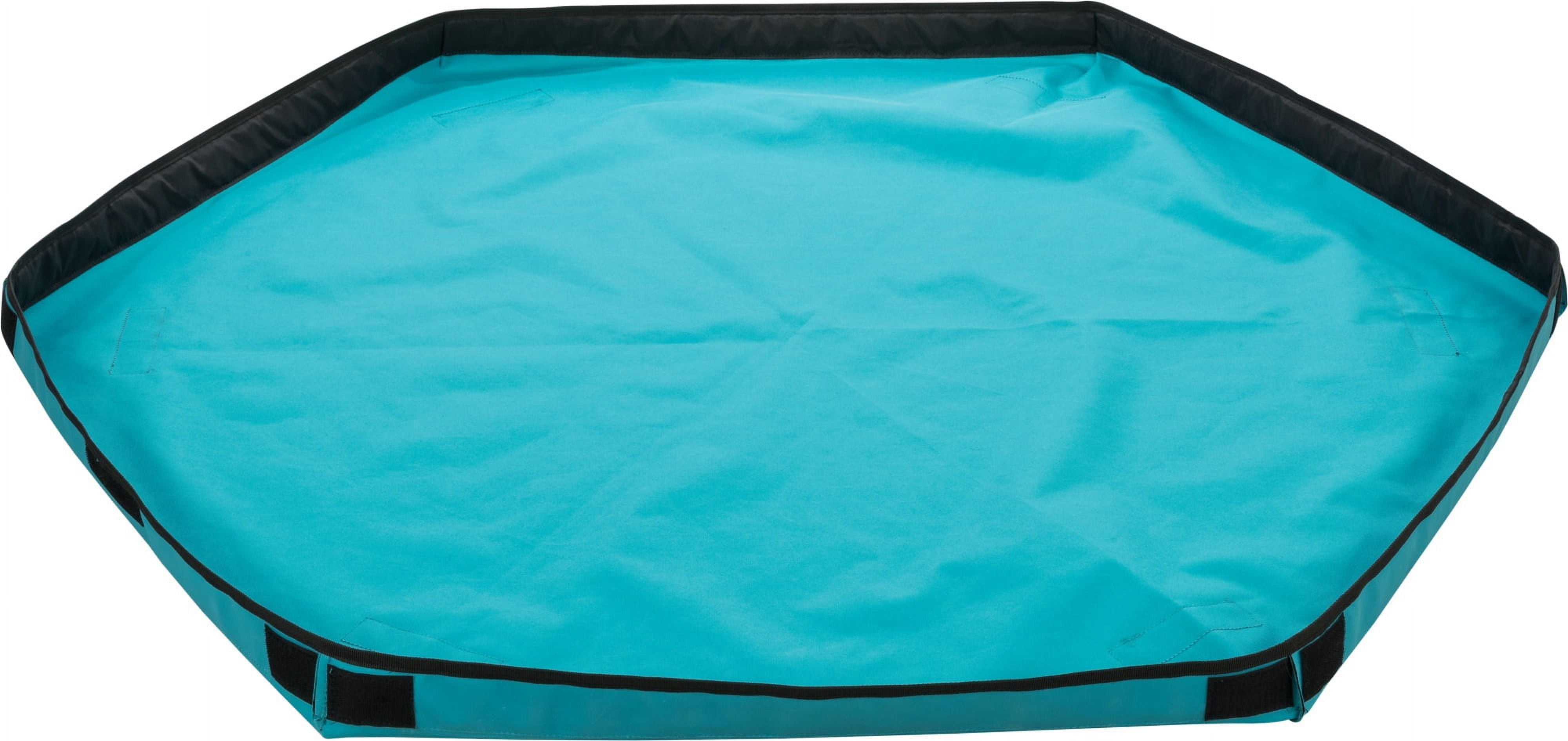 TRIXIE 51 in. x 21.7 in. Large Soft-Sided Nylon Mobile Playpen, Turquoise