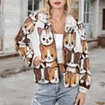 thumbnail image 3 of Jackets for Women Winter Coat Jackets Flannel Stand Collar Jacket(Cute Cats Pyramid,Size:S-4XL), 3 of 7