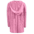 thumbnail image 5 of DHFJKG Women's Sweaters Hoodies Knit Jacquard Oversized Deep V Neck Loong Sleeve Hooded Pullover Sweater Solid Color Comfort Jumper Tops, 5 of 5
