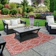thumbnail image 2 of Northlight 4' x 6' Pink Abstract Pattern Rectangular Outdoor Area Rug, 2 of 4