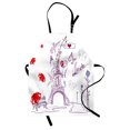 thumbnail image 1 of Eiffel Tower Apron Autumn Romantic Paris Historical Valentine's Day Umbrellas Doodle, Unisex Kitchen Bib Apron with Adjustable Neck for Cooking Baking Gardening, Lilac Red Pale Blue, by Ambesonne, 1 of 3