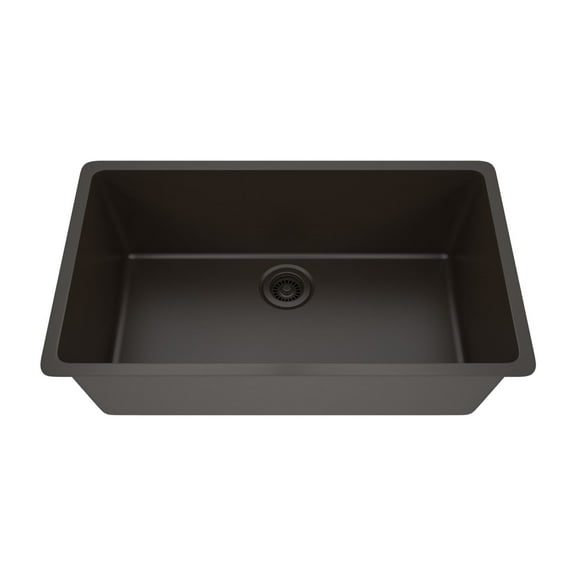 32" x 19" Quartz Kitchen Sink, Single Bowl Sink, Drop-in Sink, Undermount Sink, Granite Kitchen Sink, Galaxy Mocha Kitchen Sink, Lexicon Platinum LP-1000-M-SO