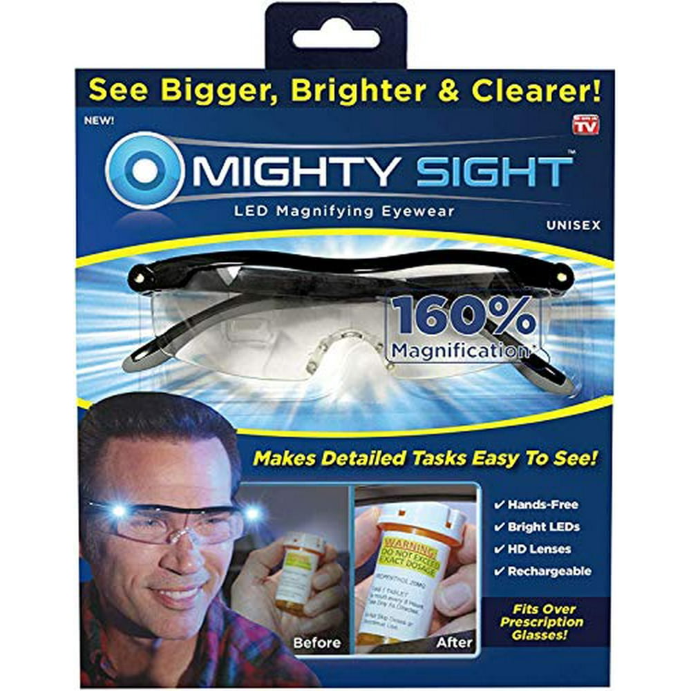 Mighty Sight Magnifying Glasses with LED Light & Travel Case Great