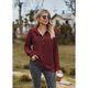thumbnail image 4 of Women Casual Hoodies Button Down Shirt V Neck Henley Sweatshirt Pullover Tops gray blue XXL, 4 of 4