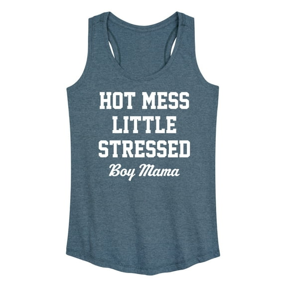 Instant Message - Hot Mess Boy Mama - Women's Racerback Tank Top