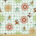 thumbnail image 2 of Christmas Fabric by the Yard Upholstery, Colorful Reindeer Riding Santa Bears with Snowflake Motifs in Bullseye Circles, Decorative Fabric for DIY and Home Accents, Multicolor by Ambesonne, 2 of 5