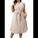 thumbnail image 2 of Vestidos de Verano de Talla Grande - Vestido Informal Sin Mangas con Cuello Redondo y Botones para Mujer Albaricoque XL, 2 of 9