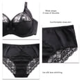 thumbnail image 4 of Conjunto de sujetador de encaje, 2 piezas, sujetador para mujer, bragas, ropa interior de encaje, conjunto de lencería para mujer con aros, parte superior de la línea, 4 of 5