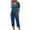 Navy, variant on Quinlirra Womens Two Piece Outfits for Summer Casual 2PC Sets Fashion Woman V-Neck Short Sleeve Blouse + Loose Pockets Pants Sets