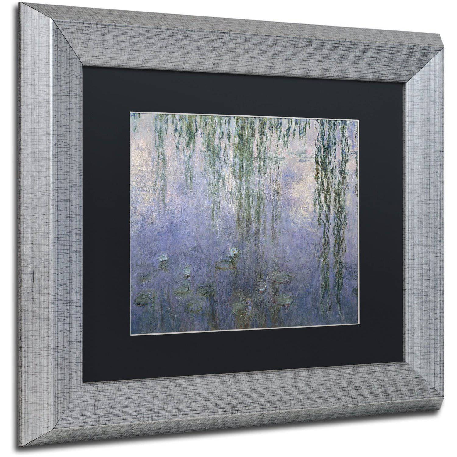 Trademark Fine Art "Water Lilies III 1840-1926" Canvas Art by Claude Monet Black Matte, Silver Frame