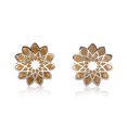 thumbnail image 1 of Aretes de oro 14k GIALLO Broquel Girasol de oro blanco brillante y oro amarillo mate, 1 of 4