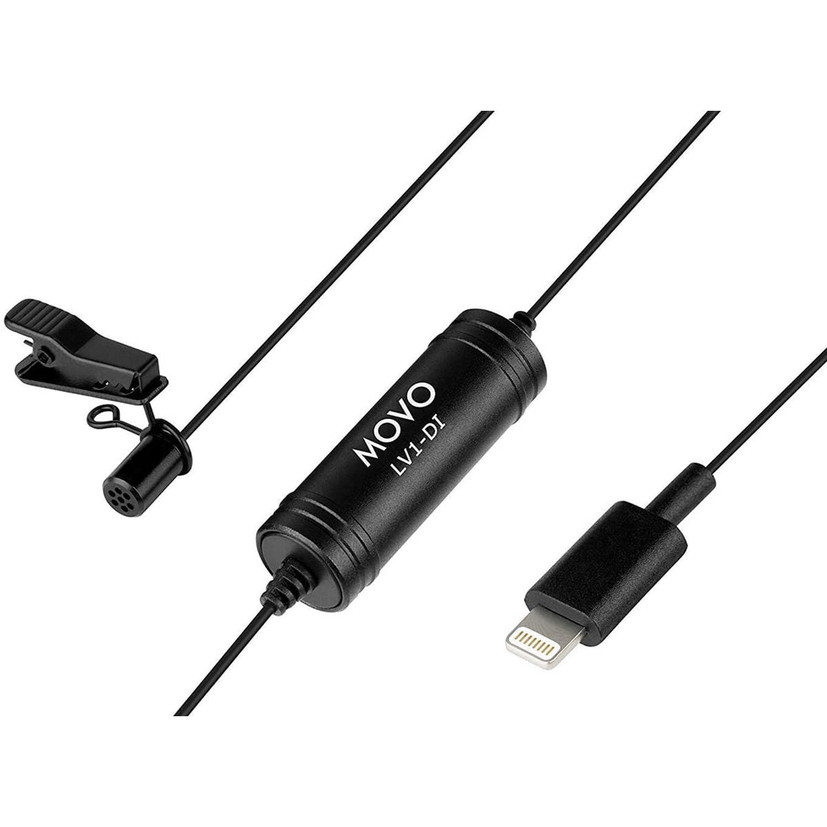 Movo Photo LV1-DI Digital Clip-On Omnidirectional Lavalier Microphone with Lightning Connector for Apple iPhone