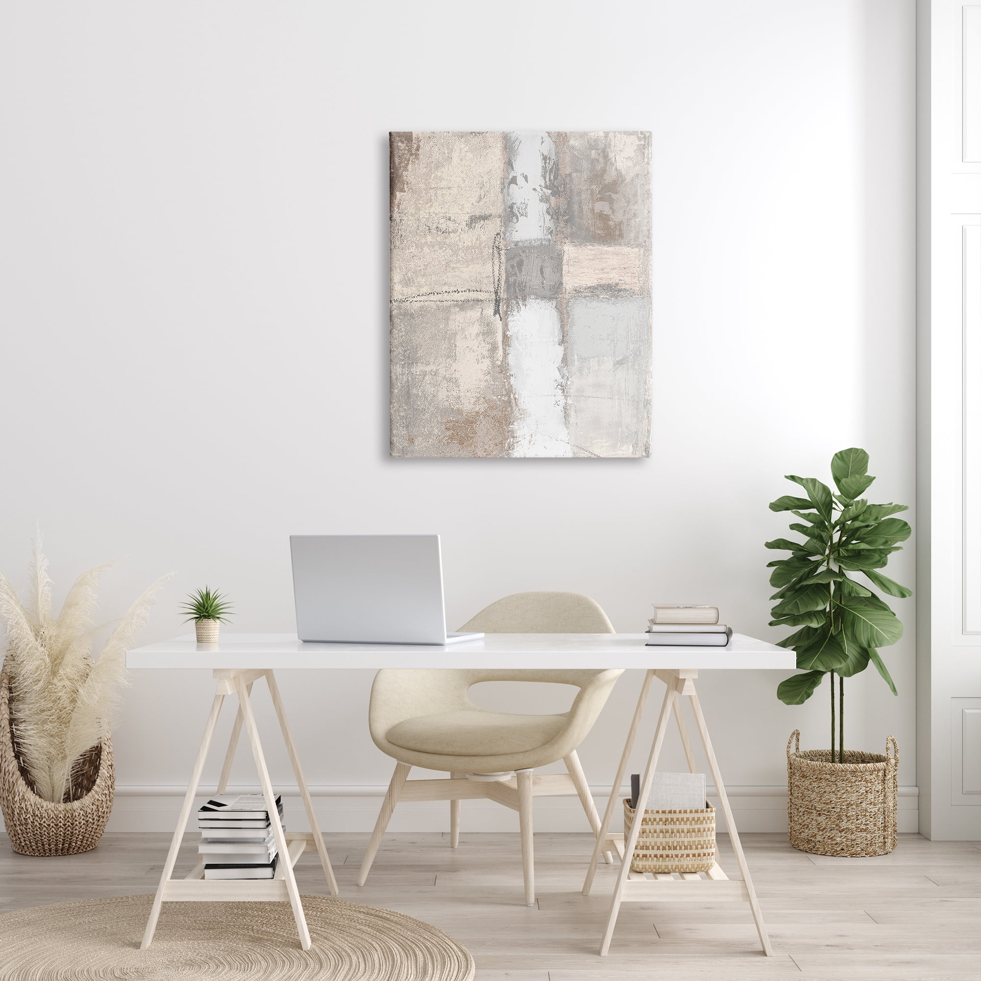 Stupell Industries Abstract Geometric Block Shapes Muddy Beige Tones, 30 x 40, Designed by Michael Marcon