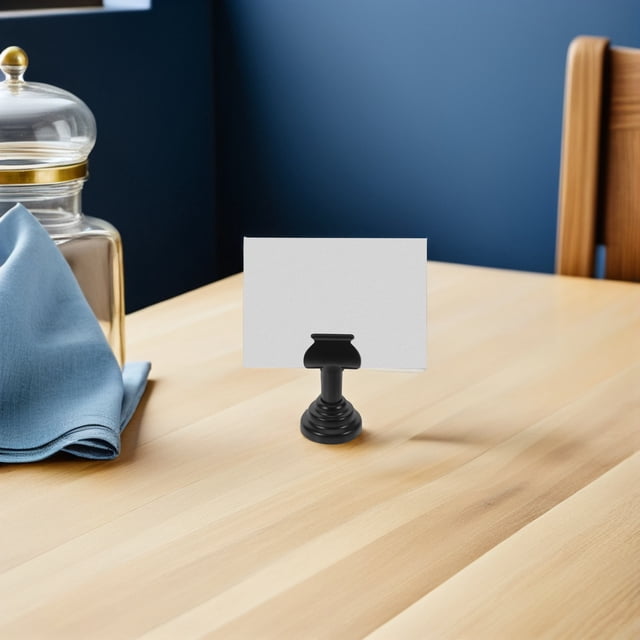 IDEANATEGRATE 4Ud Portatarjetas Metálicos Negros Para Números De En Eventos Y Recepciones