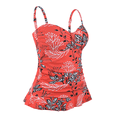 thumbnail image 3 of Hilor Womens 50's Retro Ruched Tankini Tops Ruffle Hem Swimsuit Tops Plus Size Swimwear Tops, 3 of 5
