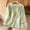 Green, variant on Zysthvn 3/4 Sleeve Women Shirt Embroidered Cotton Blend Plus Size Casual Women T Shirt Crew Neck Solid Breathable