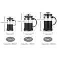 thumbnail image 3 of Generic Premium French Press Coffee Maker - 800ml Borosilicate Glass, Stainless Steel Filter, Eco-Friendly Design for Home Brewing of Coffee, Tea, and More, 3 of 6