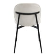 thumbnail image 4 of Set of 4 Boucle & Black Finish Side Chair, Mid-Century Modern Fabric Dining Chairs with Metal Frame (White), 4 of 7