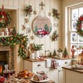 thumbnail image 2 of Welcome Sign for Front Door,Christmas Red Truck Round Metal Welcome Front Porch Decor,Winter Farmhouse Snowflakes Wooden Grain Wall Hanging Sign for Living Room Kitchen Hallway Housewarming Gift 12'', 2 of 9