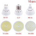 thumbnail image 2 of Bombillas LED MR16 GU10 E27, iluminación Interior de ahorro de energía, 220V, 110V, 27, 54, 72, para el hogar, luz de techo Interior, paquete de 10, 2 of 4