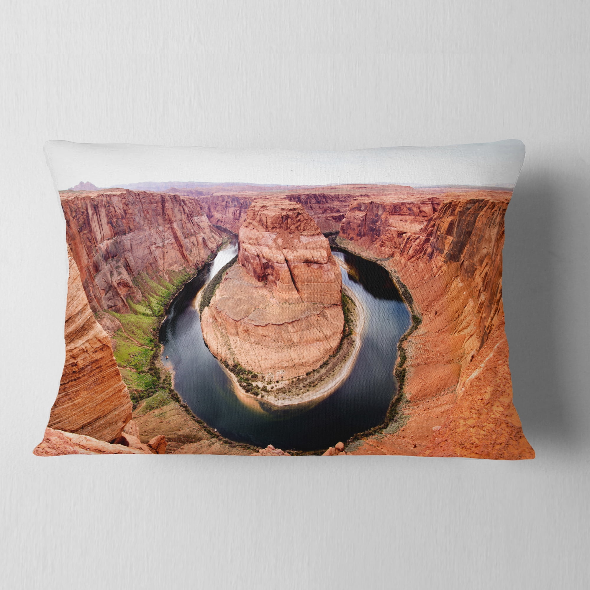 Designart Horse Show at Grand Canyon - Landscape Photography Throw Pillow - 12x20