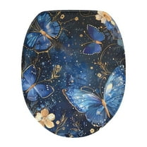 SEANATIVE Galaxy Floral Butterfly Toilet Seat Covers for Bathroom Soft Toilet Tank Lid Cover Washable Toilet Covers Set for Bathroom Flannel Fabric Toilet Cover, 17.3*13 Inches