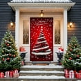 thumbnail image 5 of Cinvoph Christmas Door Cover Rustic Door Banner Xmas Tree Durable Winter Decoration for Front Porch, Indoor & Outdoor Reusable Xmas Door Hanging Cover Entry Decor 35"x79", 5 of 6