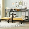 thumbnail image 3 of Bellemave Metal Triple Twin over Twin over Twin Bunk Bed with Ladder and Storage Shelves, Black, 3 of 11