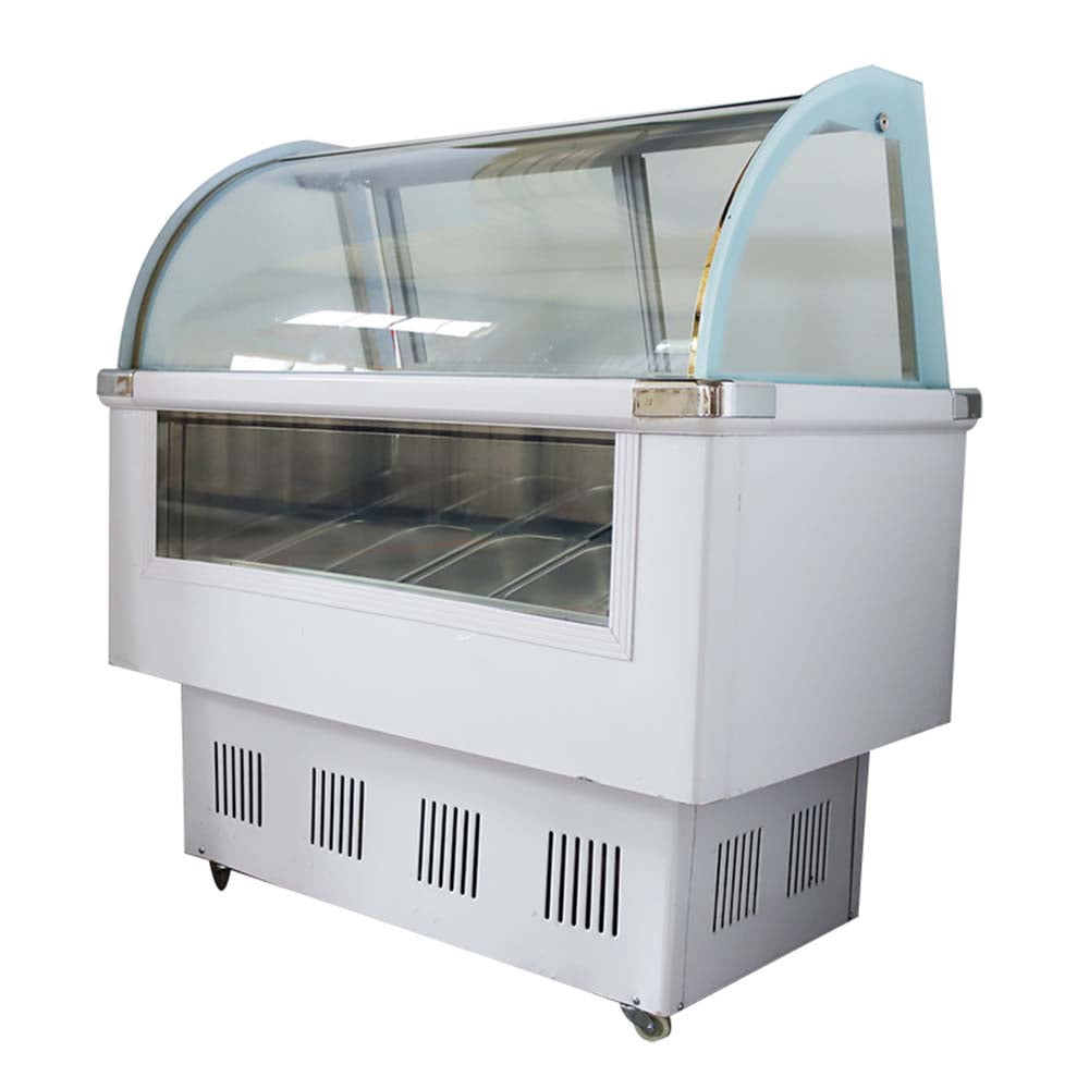 INTBUYING Commercial 12 Pan Hard Ice Cream Showcase Gelato Dipping Cabinet Freezer Display Case