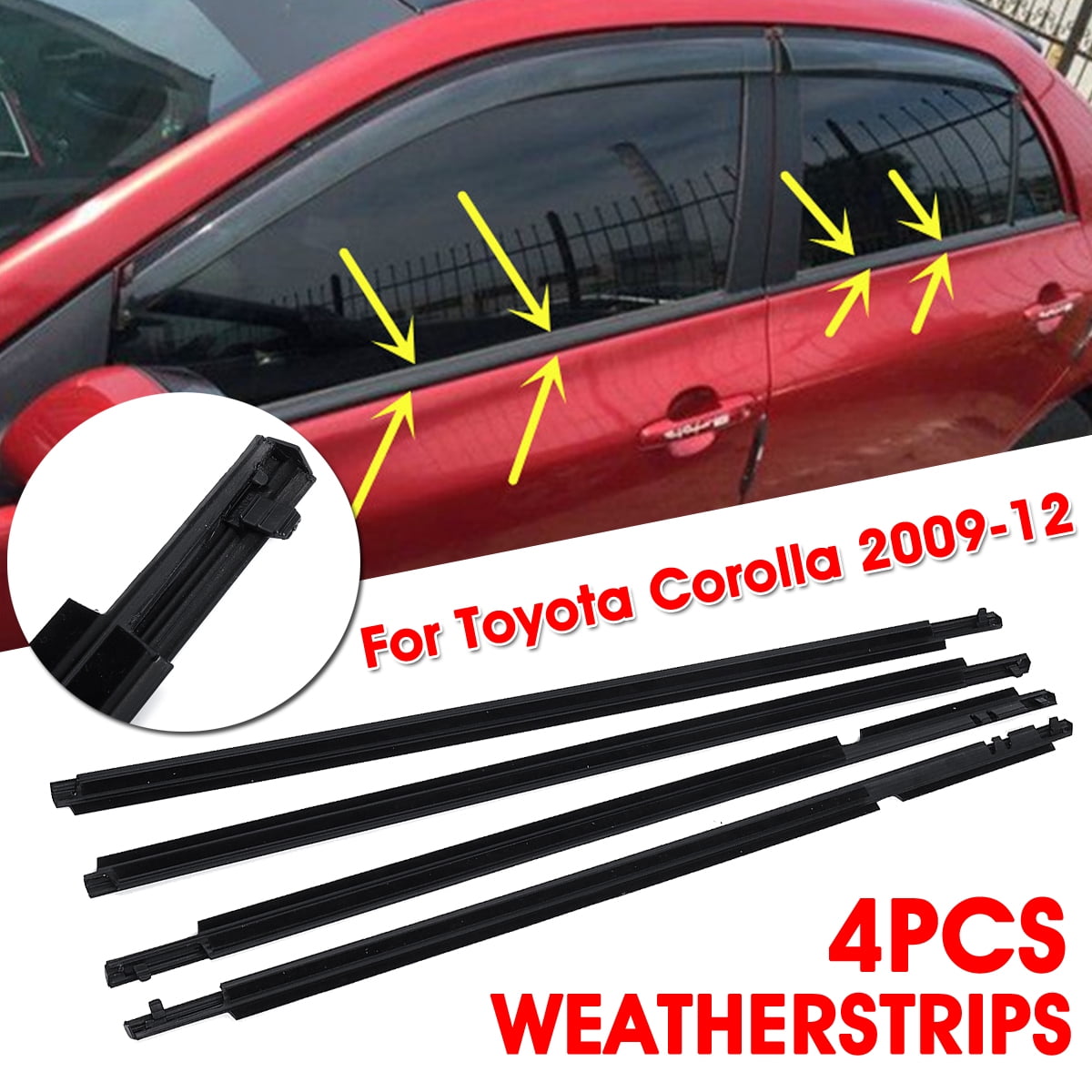Car Outside Window Moulding Weatherstrip Seal Belt h For 200912 Toyota