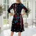 thumbnail image 7 of BOMYJESK 4th Of July Dresses for Women American Flag Floral Maxi Dress Independence Day Art Print 2026 Summer Dresses Midi Dresses Casual Party Apparel Black 3XL, 7 of 7