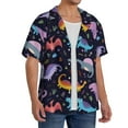 thumbnail image 4 of Haiem Cartoon Dinosaur Men's Casual Shirts Short Sleeve Button Down Shirts Fashion Textured Summer Beach Shirt-Large, 4 of 7
