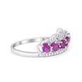 thumbnail image 2 of King Crown Ring Oval Light Ruby CZ 925 Sterling Silver Size 5, 2 of 3