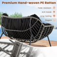 thumbnail image 6 of Resenkos Rocking Patio Bistro Outdoor Chairs,Outdoor Rocking Chair Oversized Patio PE Wicker Egg Chair with Cushion-Black, 6 of 10