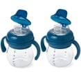 thumbnail image 1 of Vaso Entrenador OXO Tot Transitions con Pico Suave 180 ml Azul Marino Paquete de 2, 1 of 7