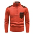 thumbnail image 2 of Men's Half Zip Pullover Knitted Regular Fit Sweater with Soft Brushed Flannel Lining,Mens Quarter Zip Up Sweater Pullover Polo Tops, 2 of 6