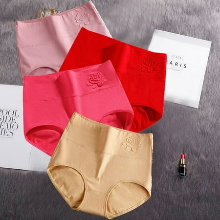 

4Pcs Cotton Panties Women s High Waist Underwear Abdominal Plus Size Briefs Girls Female Seamless Underpants Sexy Lingeries Lady