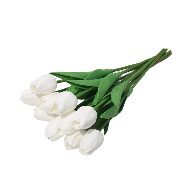 Flores Artificiales Inteprter 10 piezas poliuretano decoración del hogar blanco